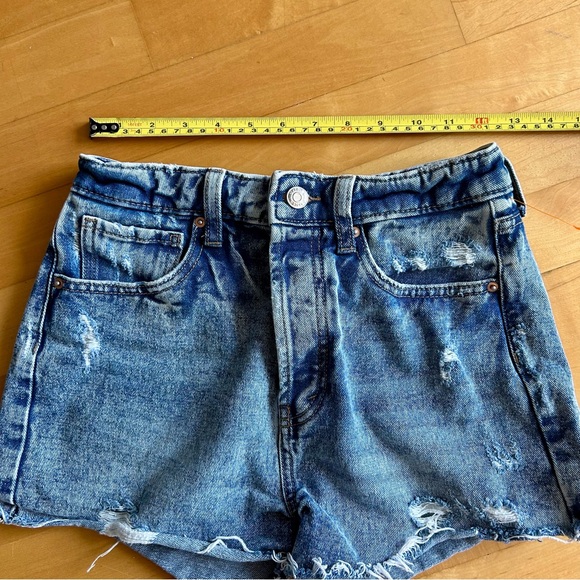 Wild Fable Distressed, Button Fly Jean Shorts, Blue, Size 0 - Picture 13 of 17
